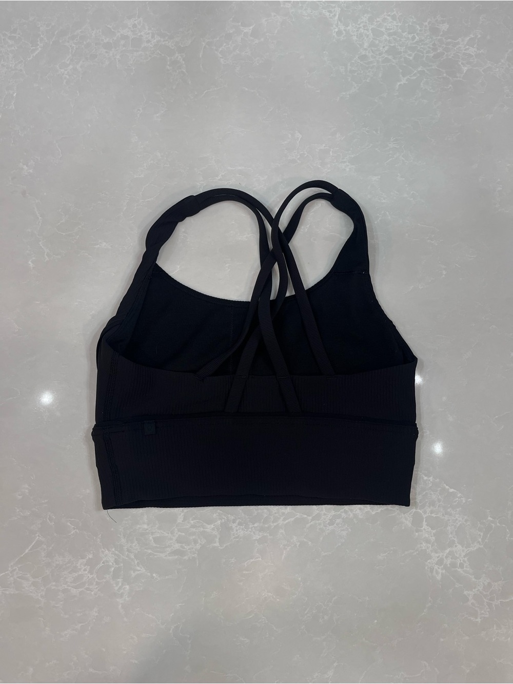Lululemon energy longline black ribbed sport bra